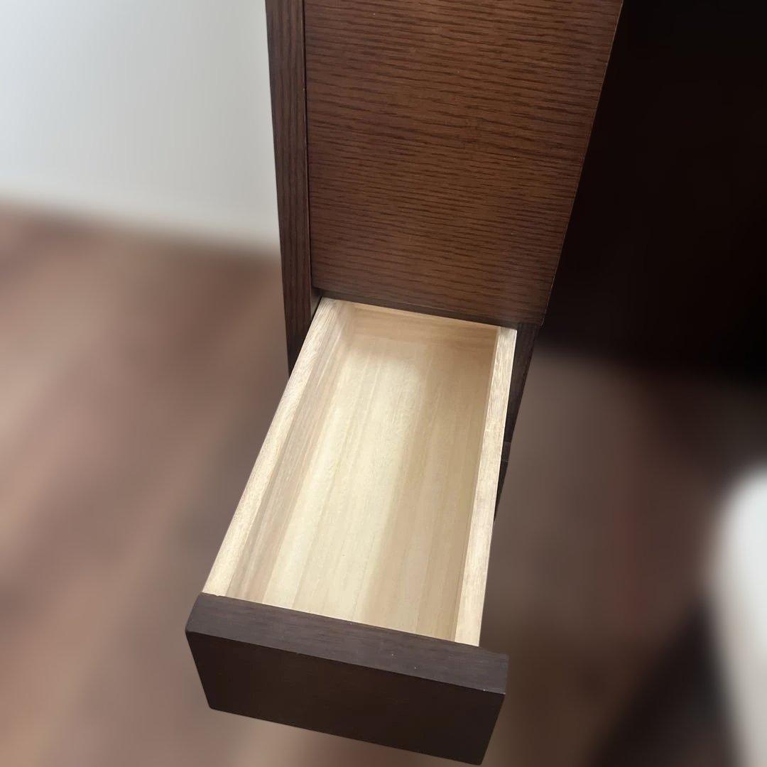 ダークブラウン三面鏡ドレッサー　※椅子別売り