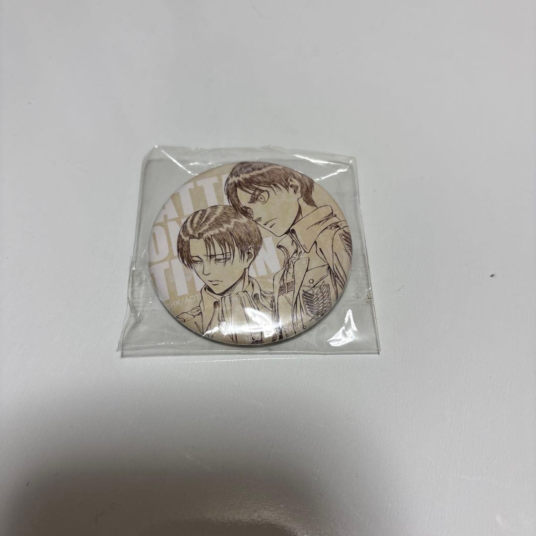 進撃の巨人　缶バッジ　浅野　原画　エレン&リヴァイ　witstudio