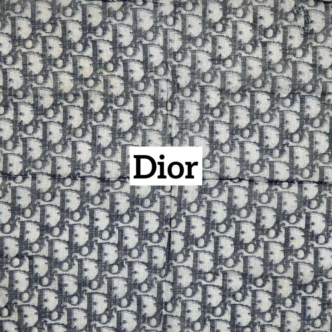 ★Dior★ ハンカチ 総柄 トロッター オブリーク 綿100％ ネイビー