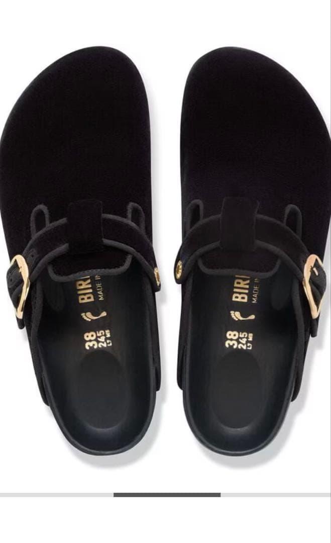 ビルケンシュトックボストンビックバックルパイピングリベットロゴ