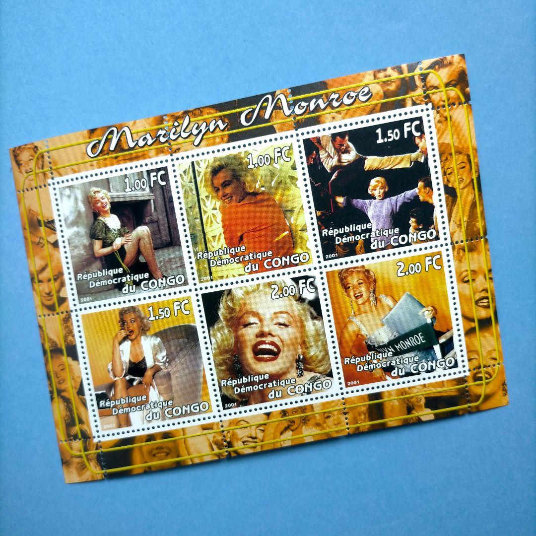 3015 外国切手 コンゴ民主 2001年 マリリンモンロー 6面入りシート3種