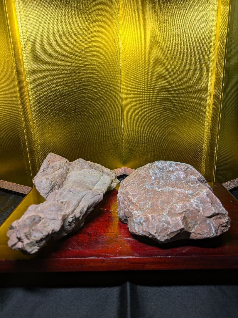 赤石 原石2個セット 計約1.56kg 天然石 未加工 鑑賞用 水石 自然石