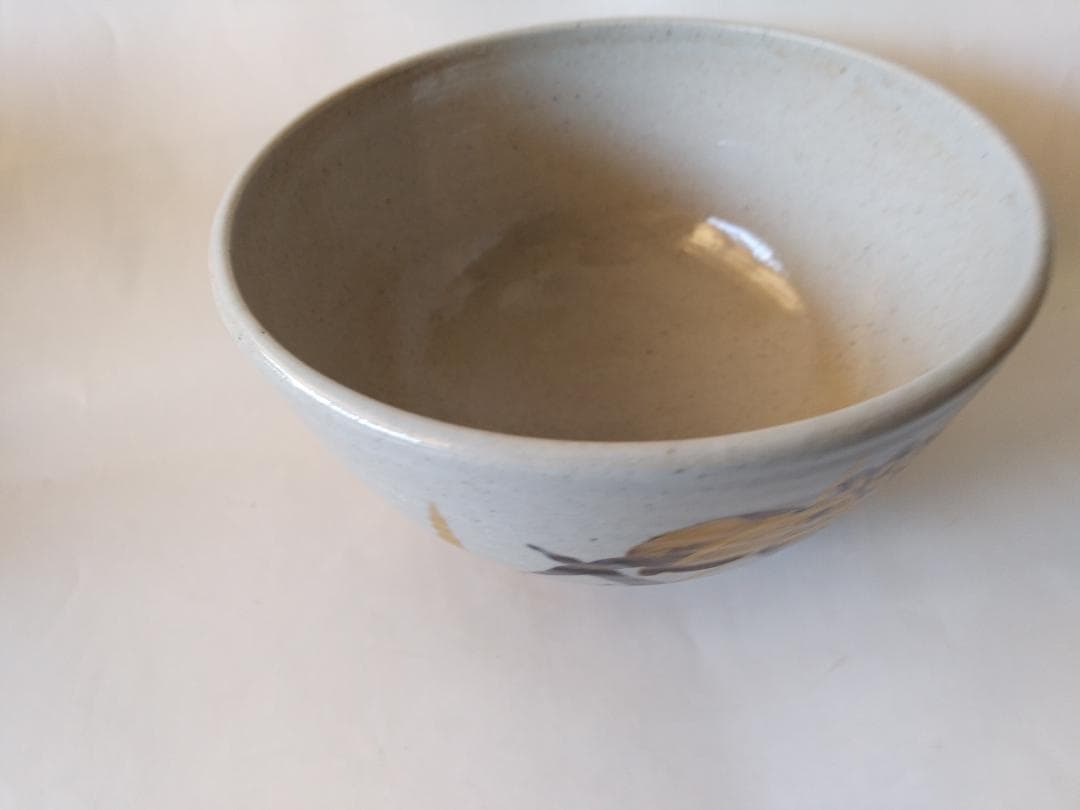 膳所焼 淡海ぜぜ 陽炎園 岩崎新定 金彩 菖蒲ノ絵 茶碗 共箱 共布 栞 美品