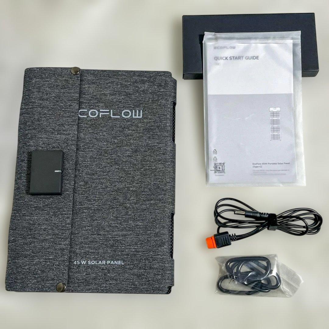 EcoFlow 45W ソーラーパネル Type-C 付属品完備 エコフロー