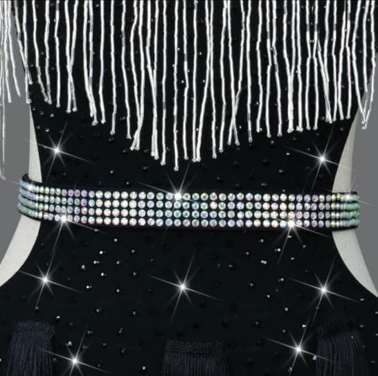 社交ダンス用アシンメトリードレス（黒・白）