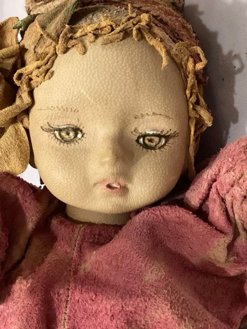 創作人形作家山下昌子　MAKODOLL 未使用　羊革花の装飾 アートドール箱付