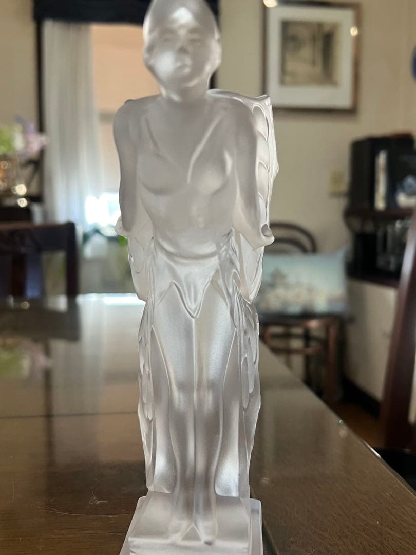 ラリック　置物　ペーパーウエイト　カーマスコット　バタフライガール