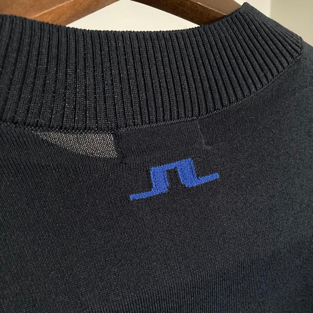 新品J. LINDEBERG メンズゴルフセーター JLロゴ ネイビー S 軽量