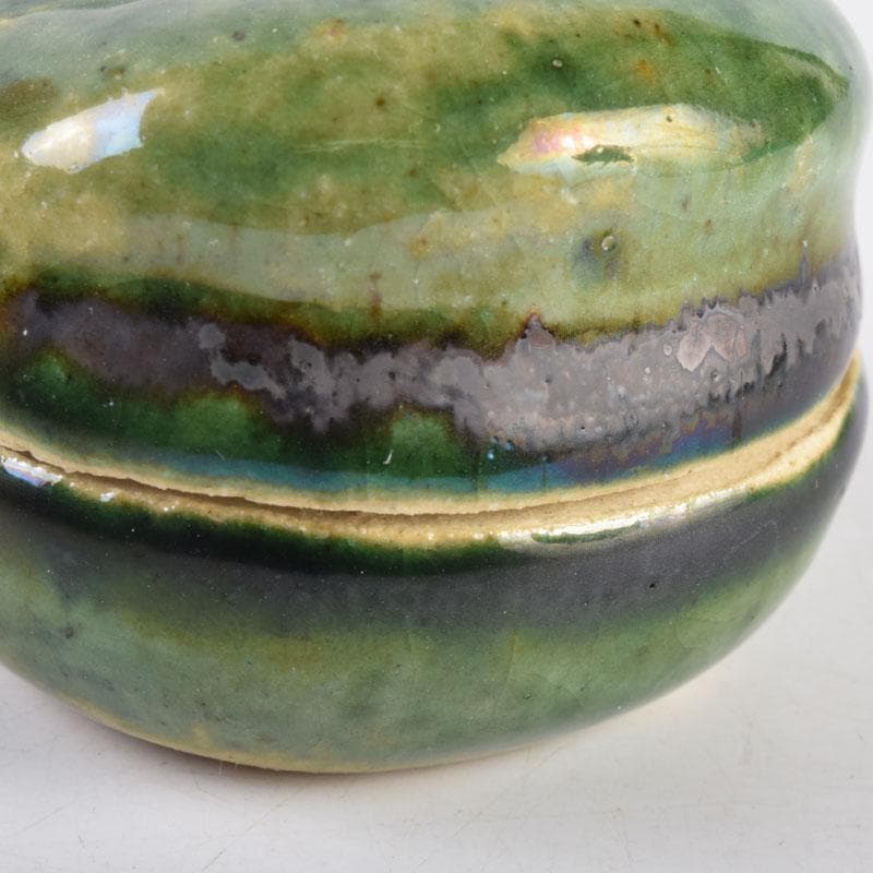 茶道具　桃山窯造　御題　笑み香合　共布共箱　C　8393