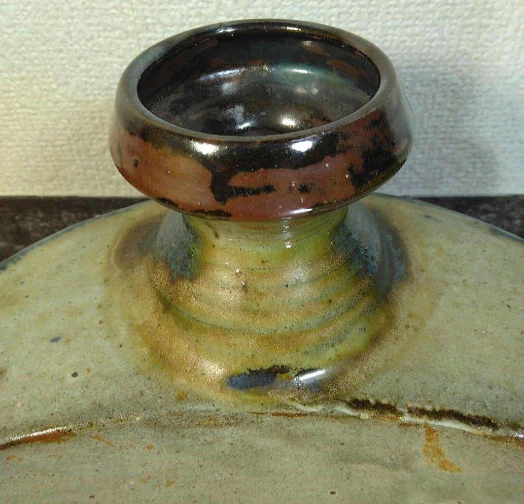 人間国宝 金城次郎 魚紋抱瓶 栞 共箱 美品 壺屋焼 壷屋焼 やちむん 大きい