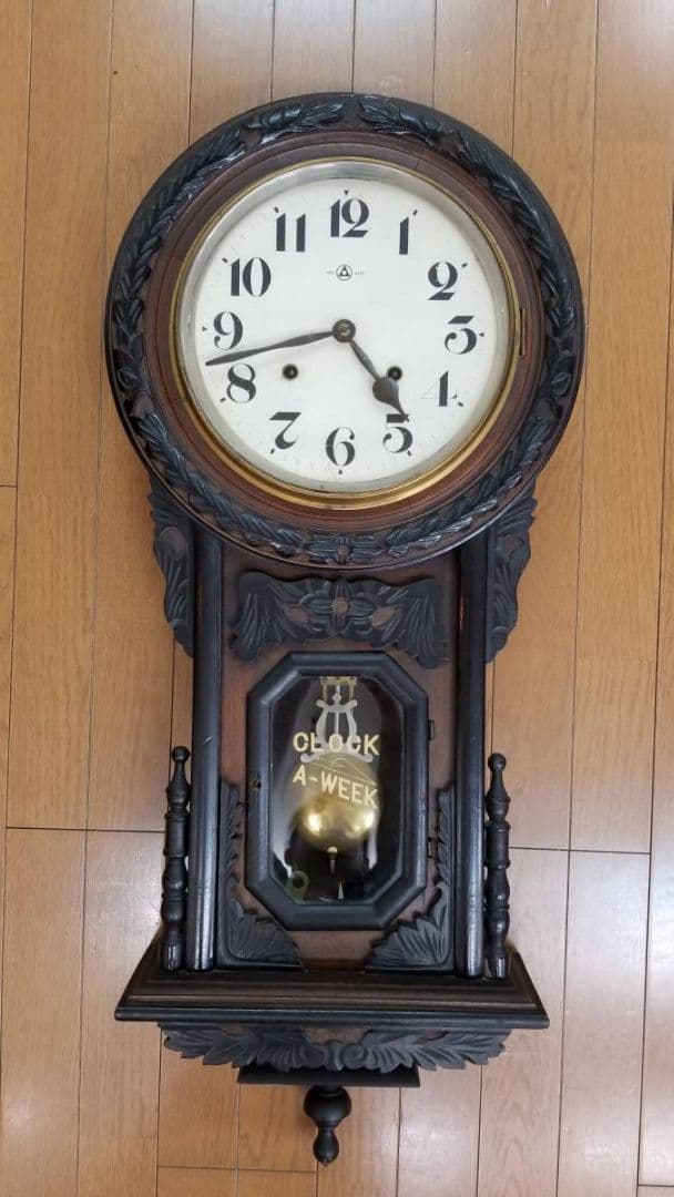 掛け時計　振り子時計　大正時代　アンティーク　柱時計　clock a week