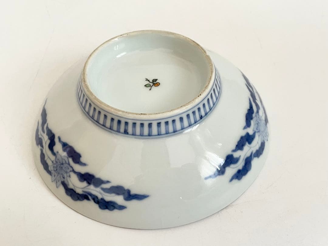 骨董　アンティーク　色絵紫陽花図　五寸皿　色鍋島　平戸　古平戸　ニュウあり