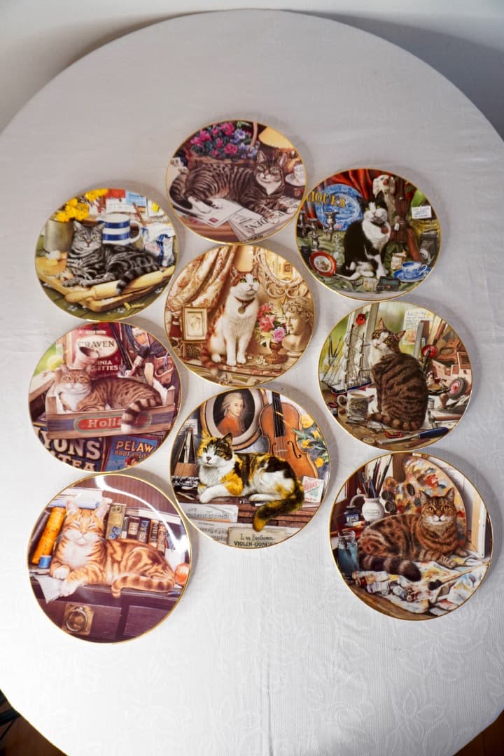   猫 絵皿 9枚セット コレクションプレート