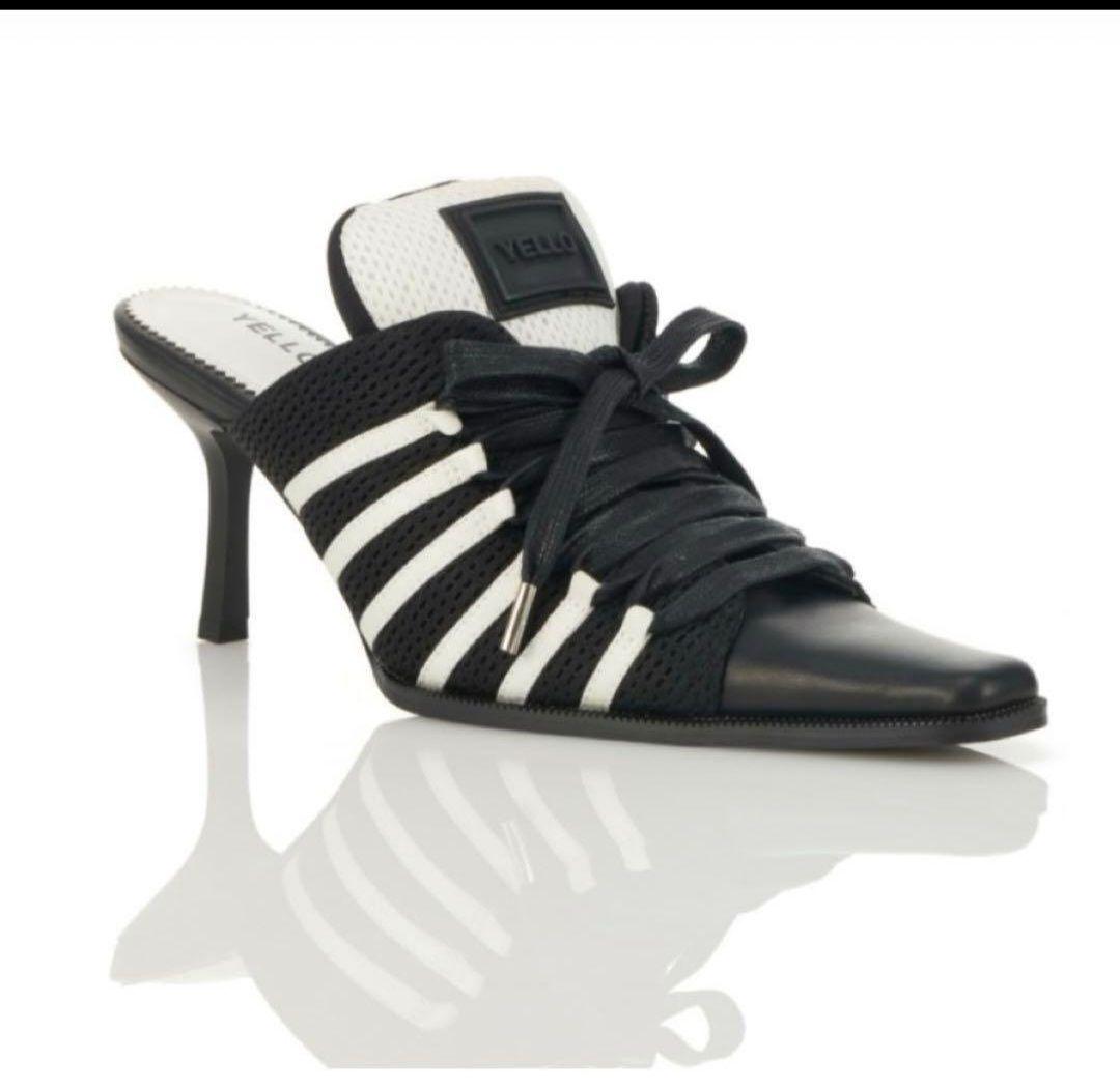 YELLO MONO SNEAKER MULES ブラック/ホワイト