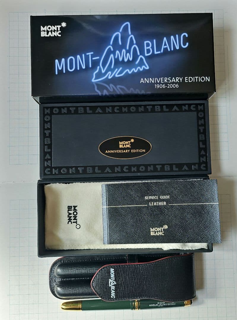 モンブラン万年筆１００周年　マイスターシュティク１４５　ペンケースも１００周年