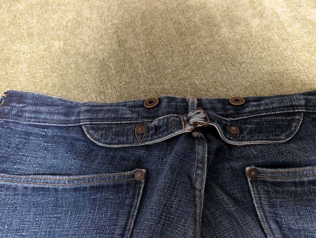 I*様 ダブルアールエル　ダークブルー ストレートデニム フライボタン 33×3