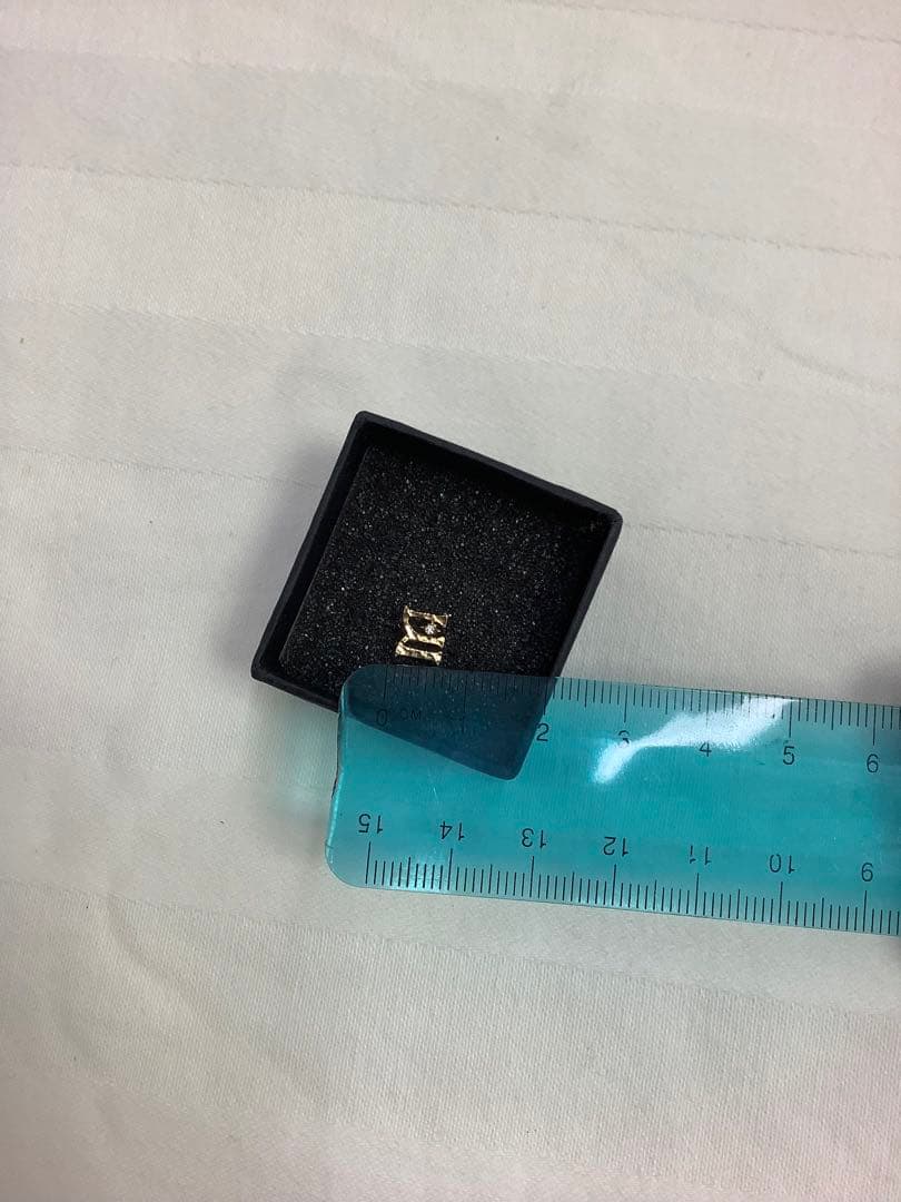 ピアス　シングル　イニシャル　M