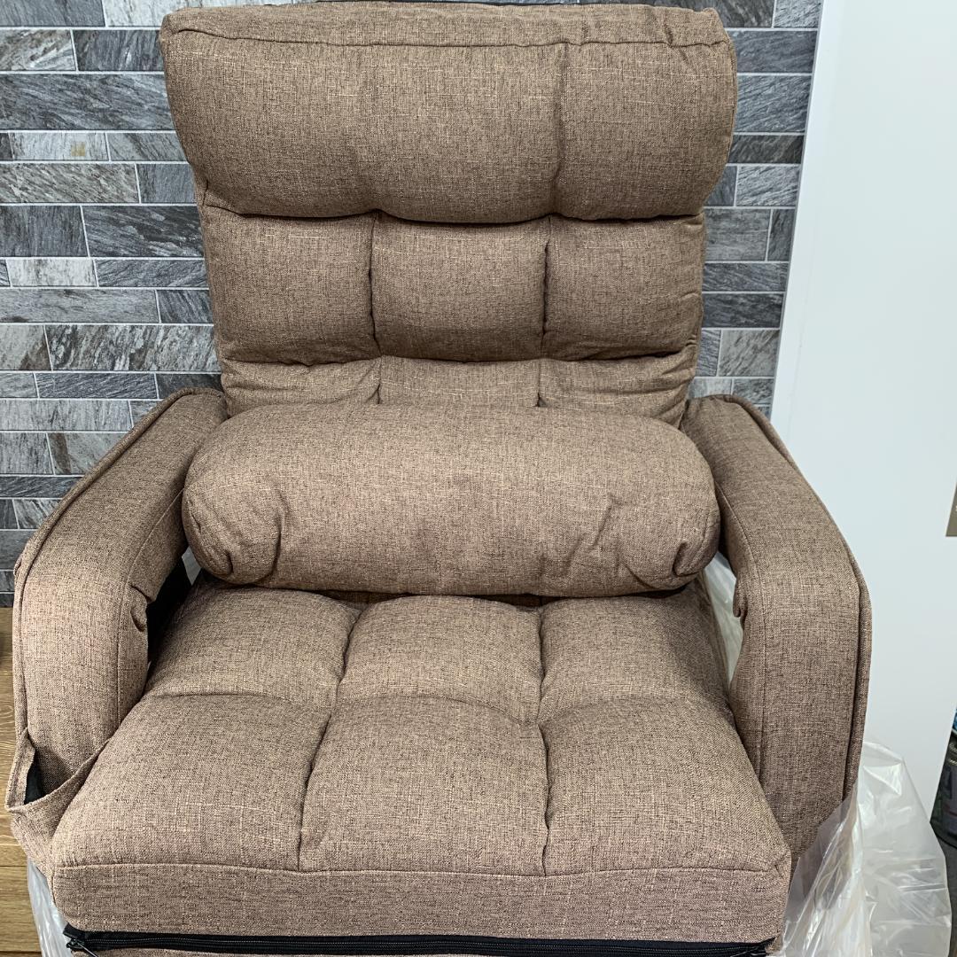 新品　座椅子 肘掛け サイドポケット付き　4way　リクライニング 42段ギア