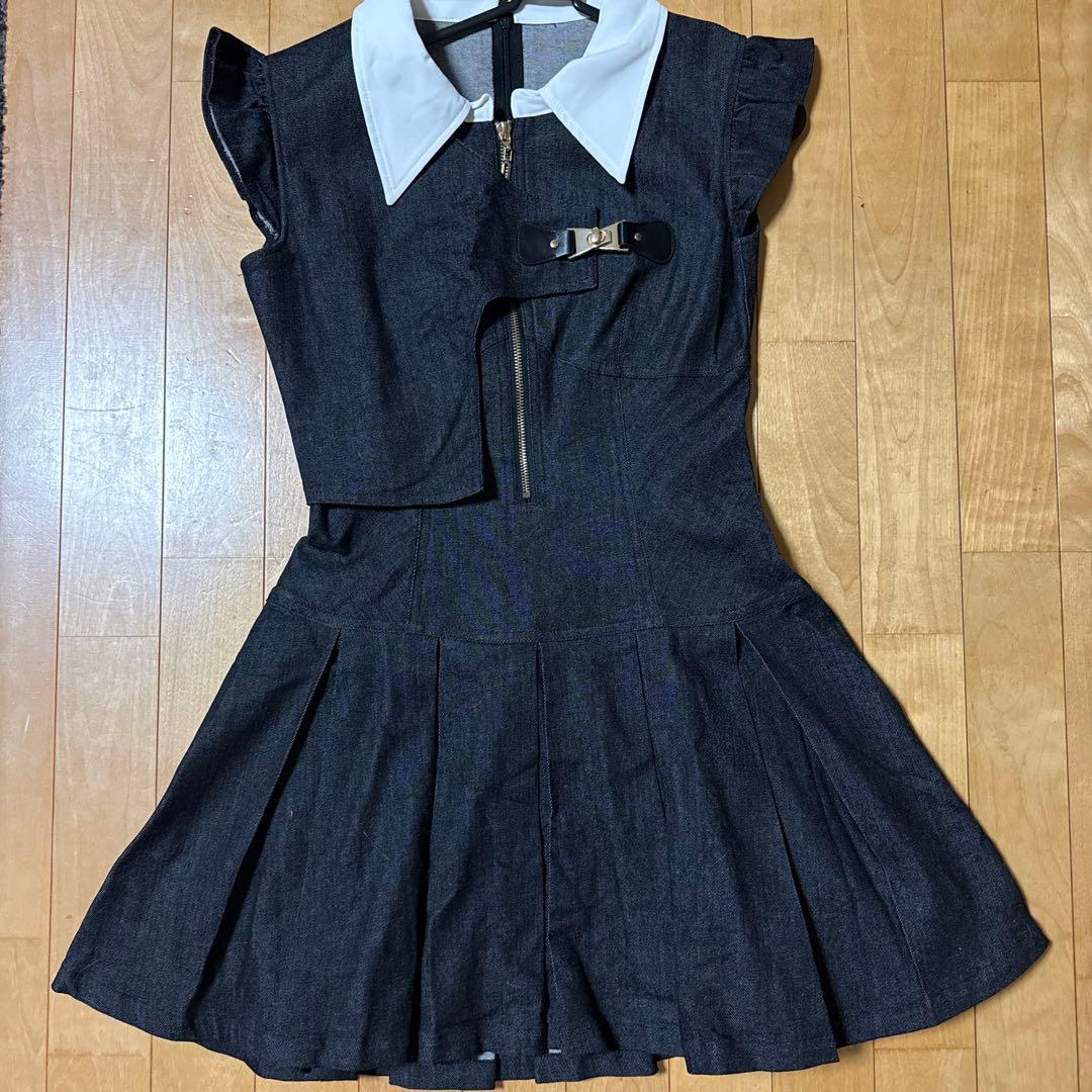 Randy ランディ アシンメトリーバックルデニムワンピース　M