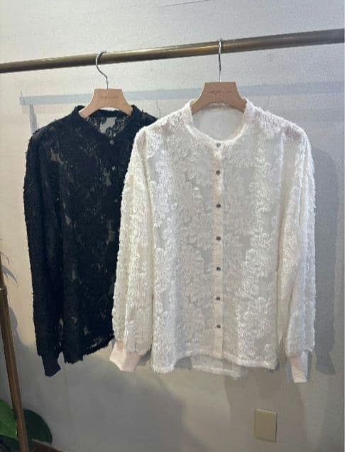 【シャンドゥラローズ】カットジャガード長袖シャツ