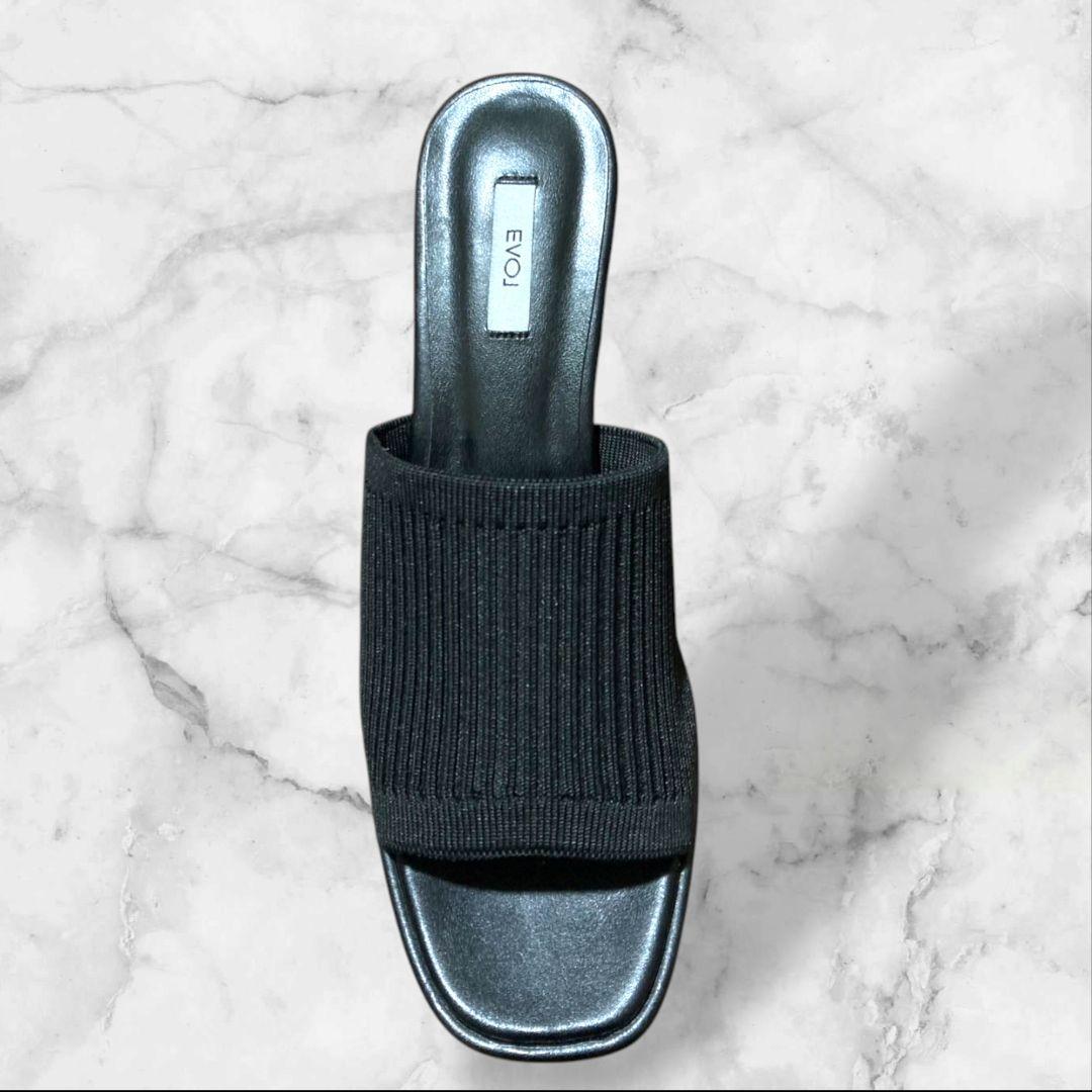 【ラスト1点早い者勝ち】EVOL クリアヒールミュール - ブラック　Lサイズ