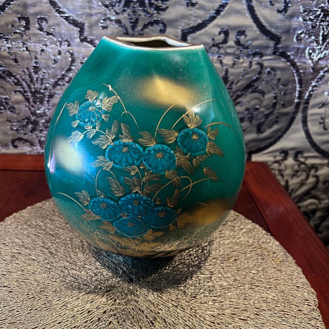 九谷焼　勇峰作　花瓶　伝統工芸　Japanese Traditional 金彩