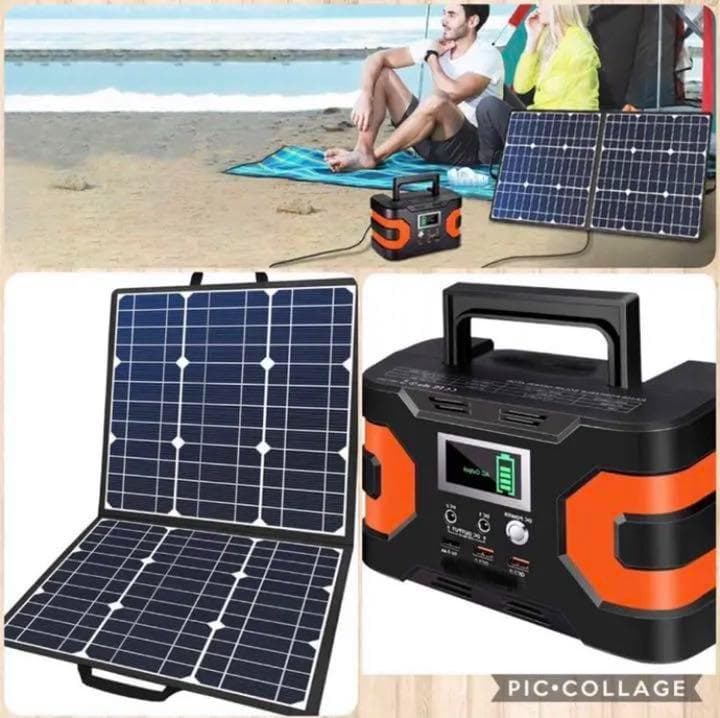 ❤ポータブル電源＆ソーラーパネル❣災害時にも大活躍♪❤最大7台同時充電OK❣