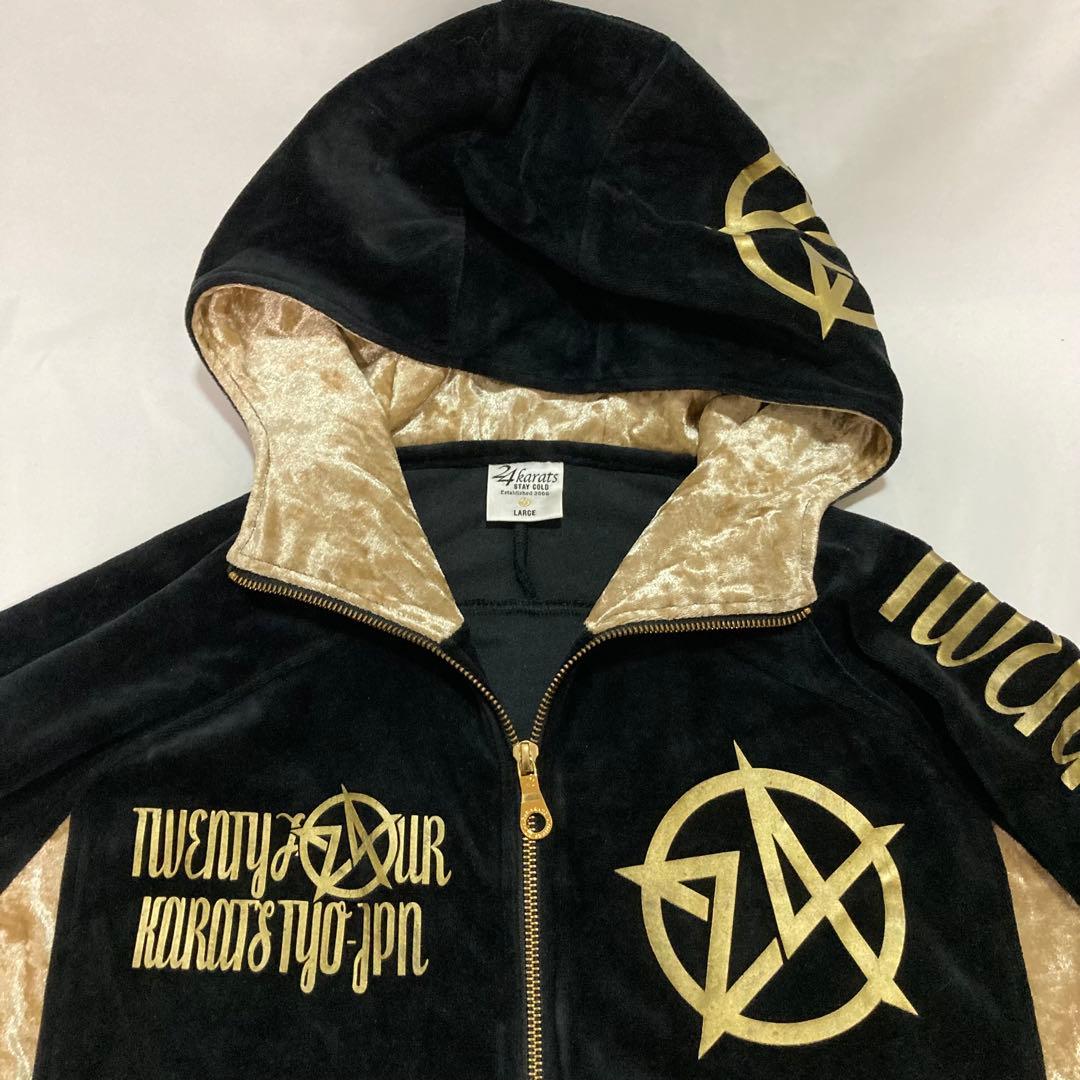24KARATS セットアップ ジャージ　ステイゴールド　黒×金 Lサイズ