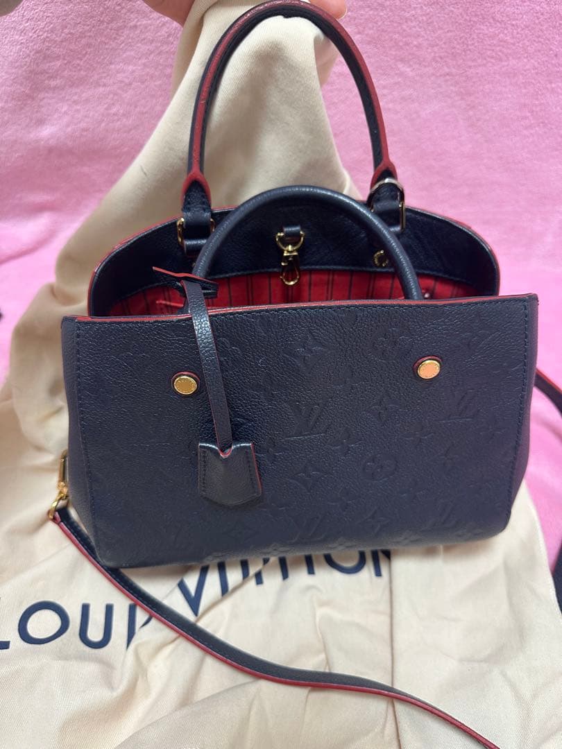 Louis Vuitton ハンドバッグ ネイビー/レッド