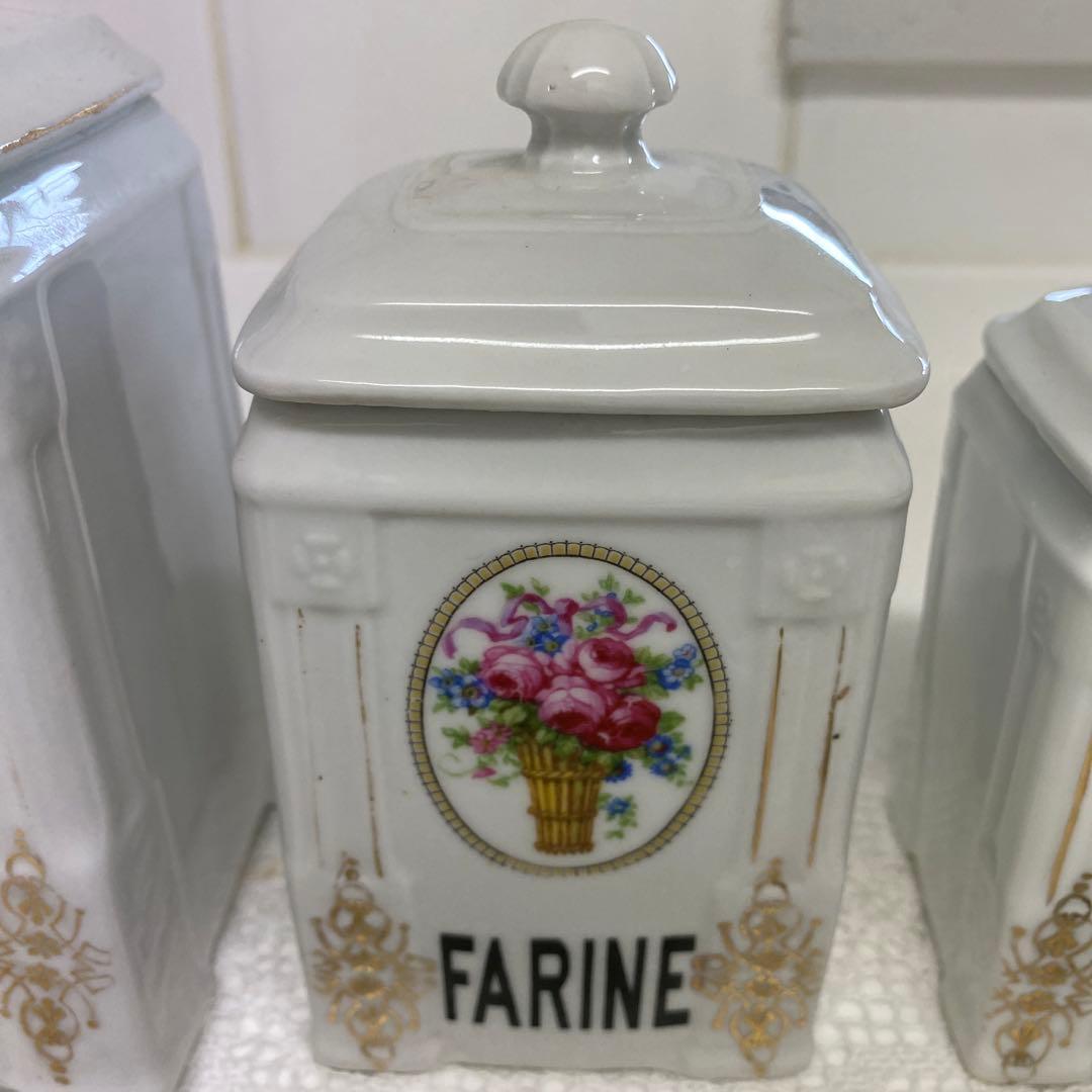 フランスアンティーク陶器キャニスター