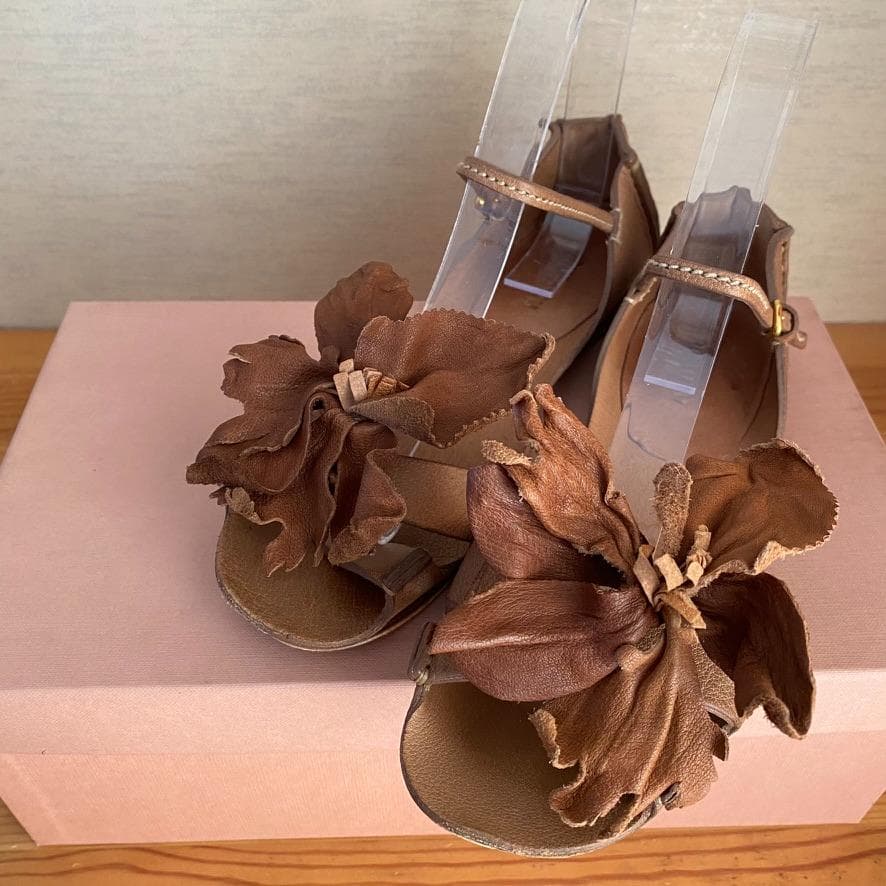 【美品】　MIUMIU　ミュウミュウ フラワーサンダル 36