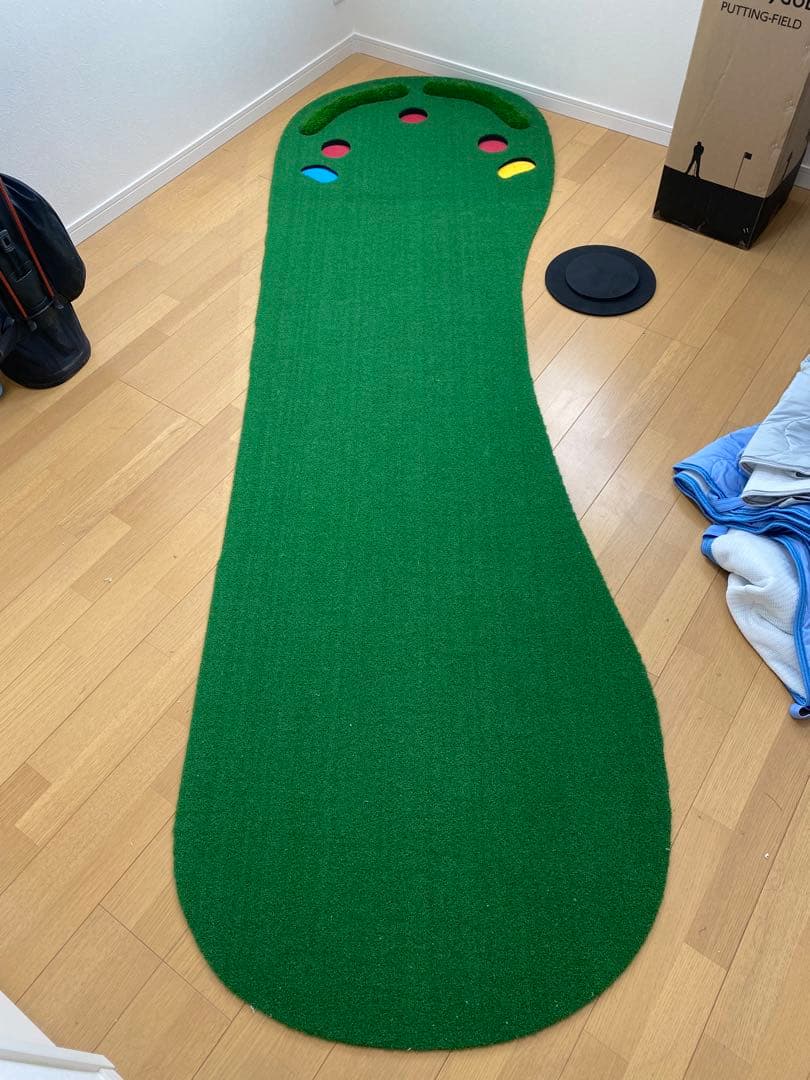 美品 大型 パターマット 3m 300×95cm 屋内 屋外 練習マット 傾斜付