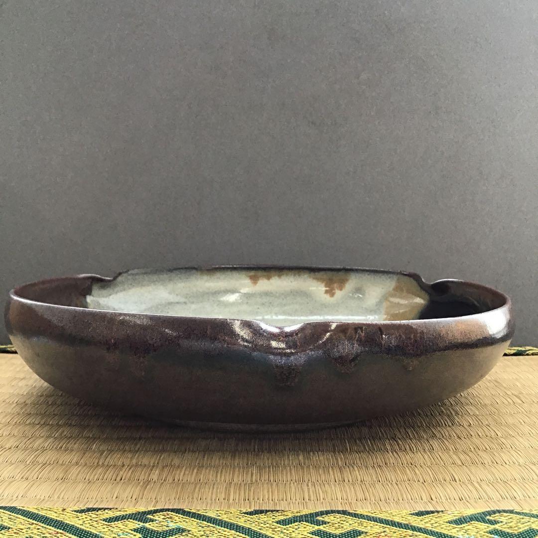 茶道具 菓子噐 高取掛分皿 鬼丸雪山窯 初代 鬼丸雪山 作 Ｎ147KT