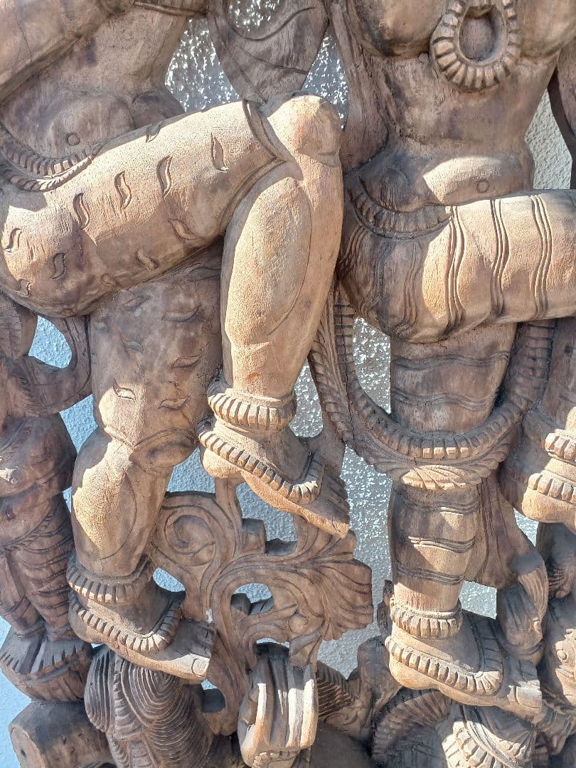 アンティーク　木彫り　一刀彫　高さ約186cm