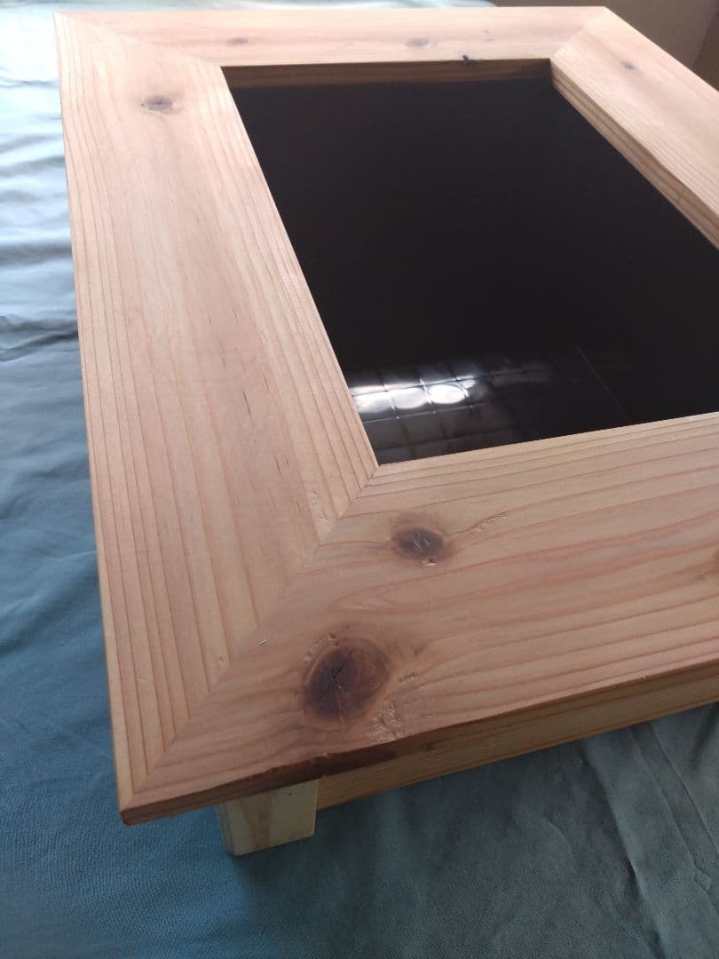 木目の美しい　メダカビオトープ木枠　ボックス付き