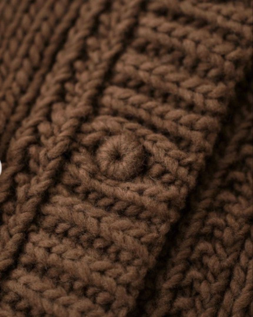 nest Robe ペルーケーブルスリーブニットカーディガン