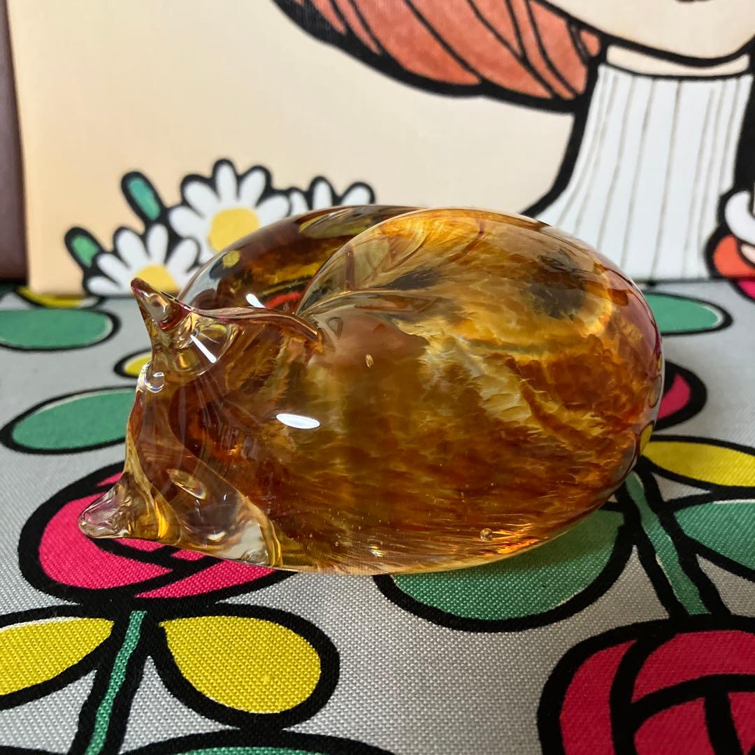 ☆ペーパーウエイト　ねこ　ガラス☆