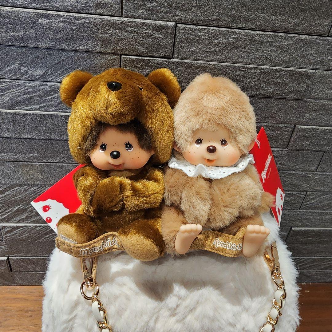 モンチッチバッグチャームキーチェーングローブホルダースウィートブラウン2点セット