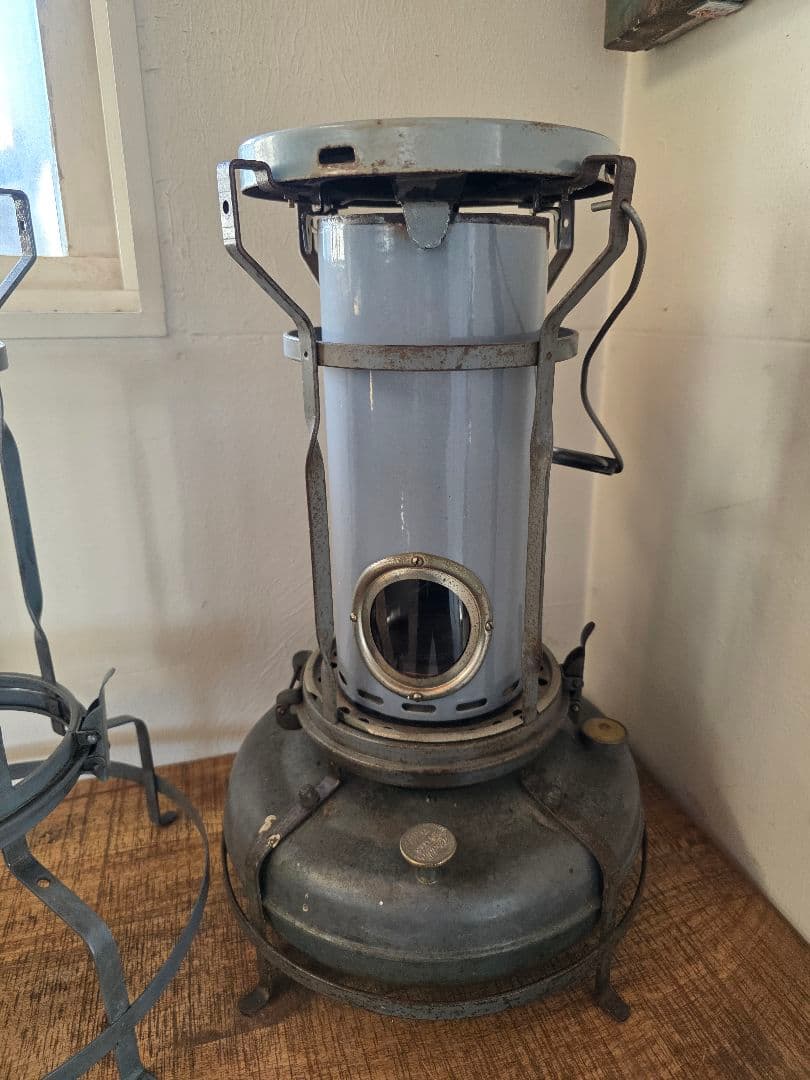 激レア　アラジン8型ブルーグレーヒネリ　フレーム　部品　ビンテージストーブ