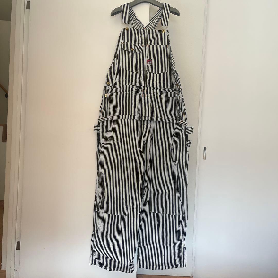 TCB Jeans ストライプオーバーオール 36