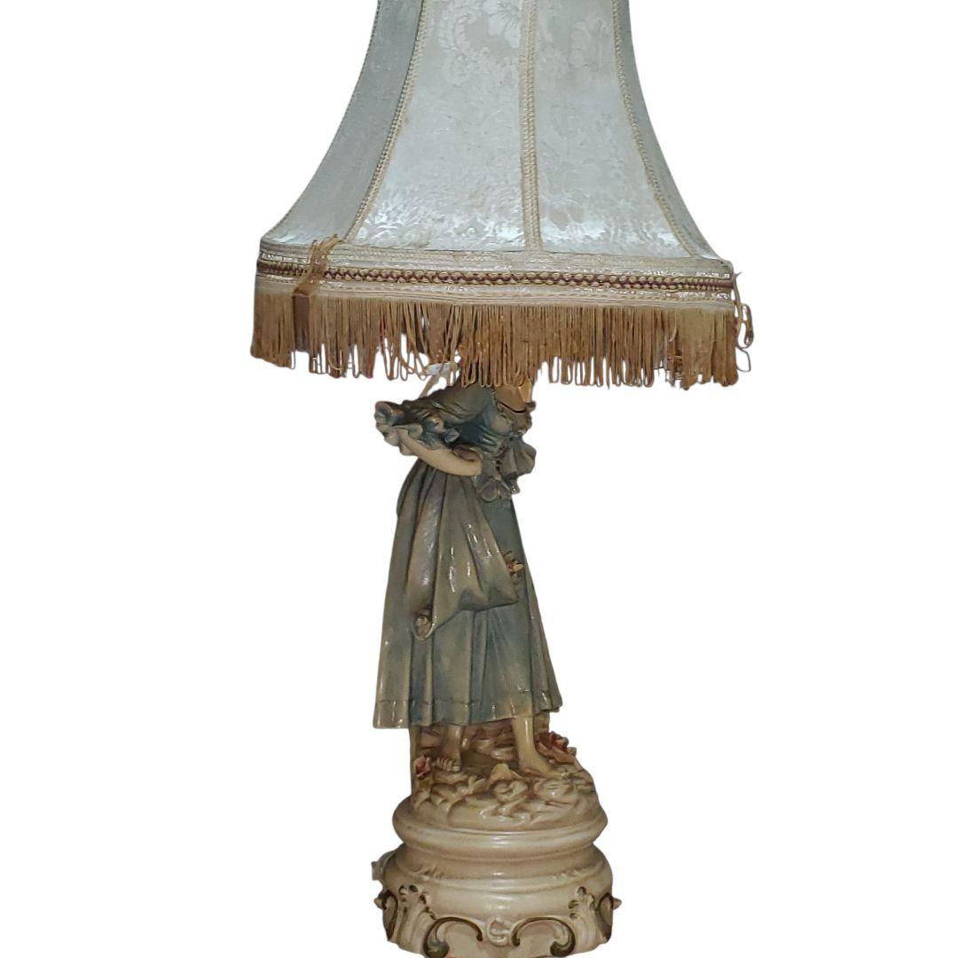 大幅値下げ【激レア/特大90cm】高級 陶器製 アンティークランプ 西洋美術