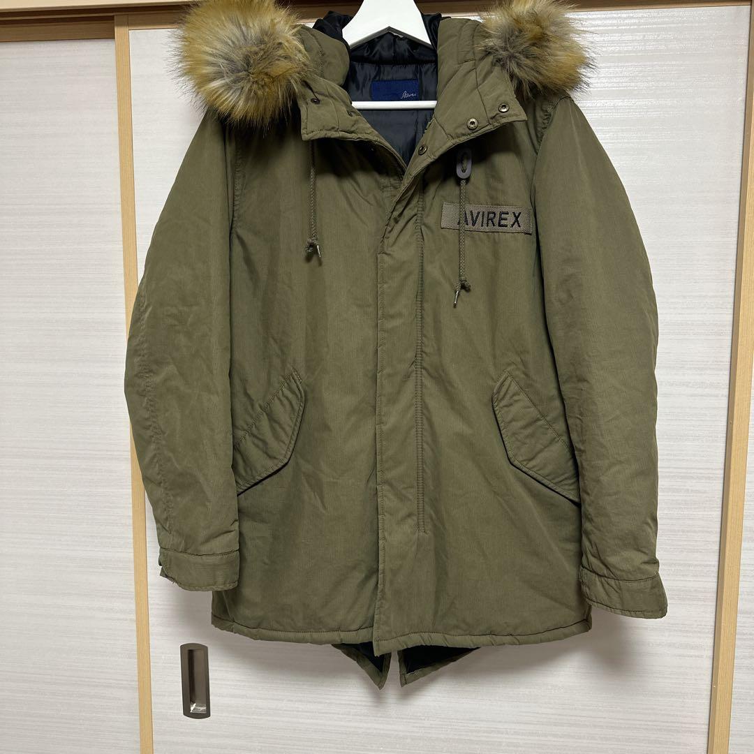 AVIREX アヴィレックス ファー付き モッズコート 中綿 オリーブ カーキ
