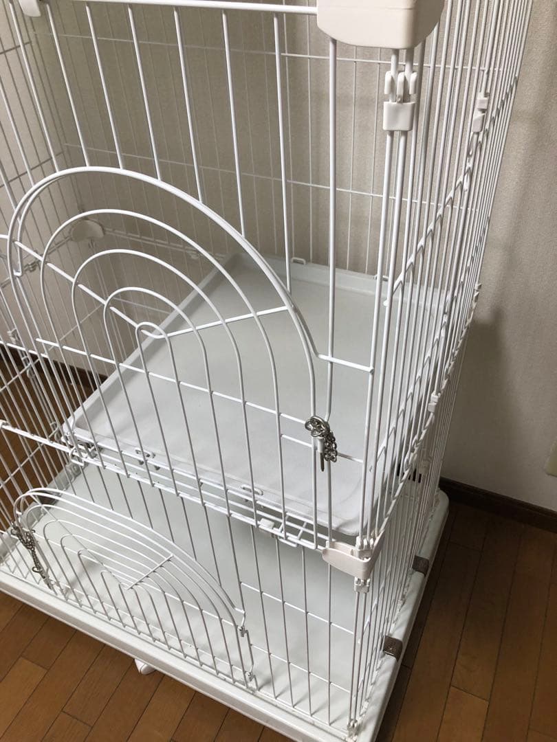 アイリスオーヤマ オリジナルペットケージ 3段 キャスター付 ホワイト