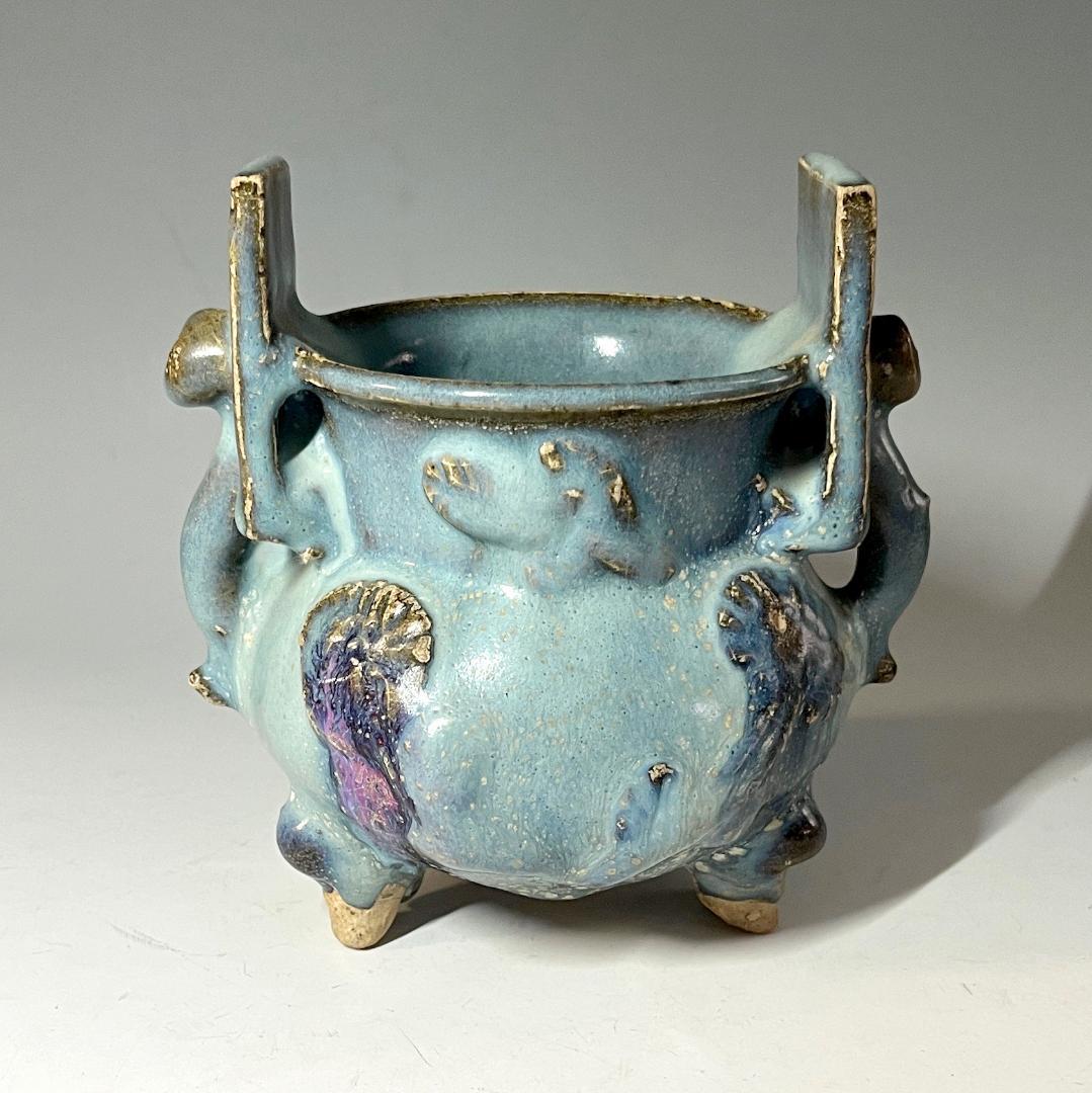 唐物 鈞窯三足香炉 元時代 中国美術 古玩 SN33