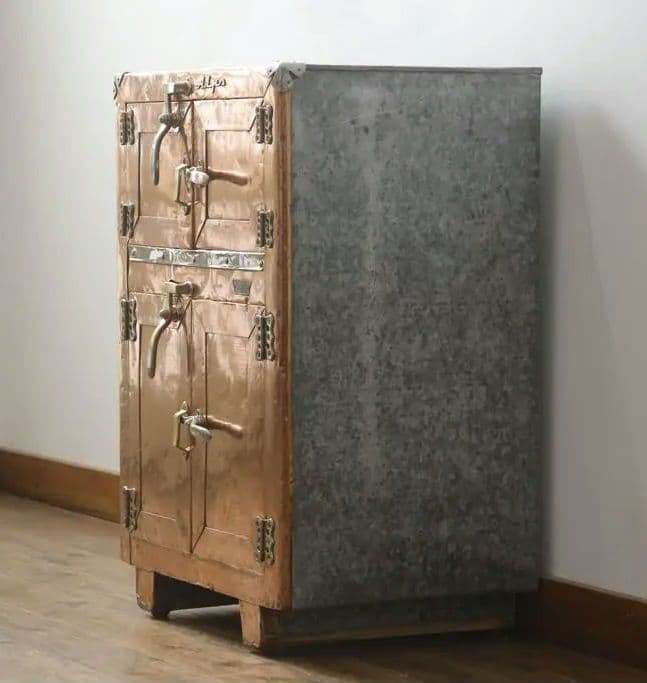 木製冷蔵庫　昭和レトロ　アンティーク　氷型冷蔵庫　Alps　日本製　古民家カフェ