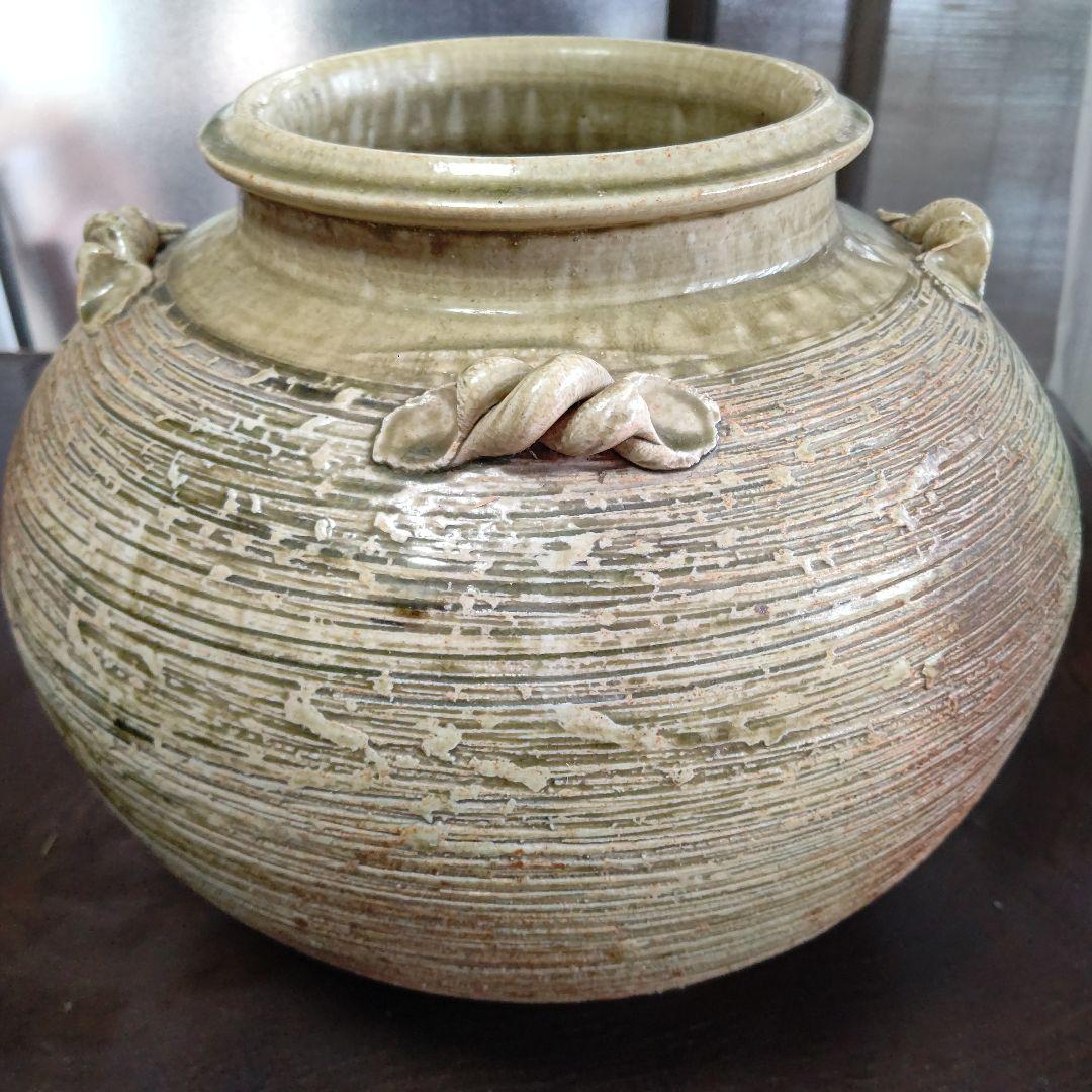 陶器製丸型容器 取っ手付き