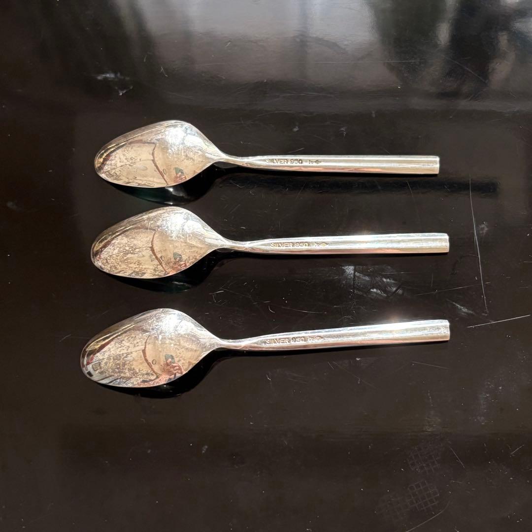 銀製　シルバーコーヒースプーンSILVER950 造幣局マーク逸品