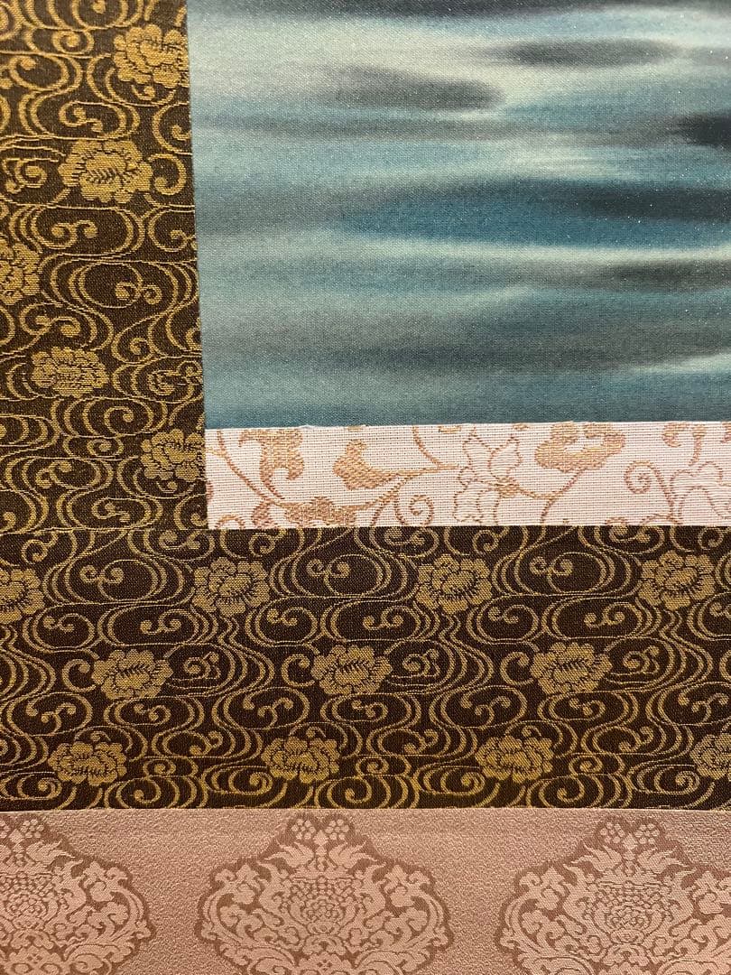 紅陽『日出』 肉筆 共箱 縁起物 日本画 掛け軸 掛軸 旭 旭日波 茶掛 骨董