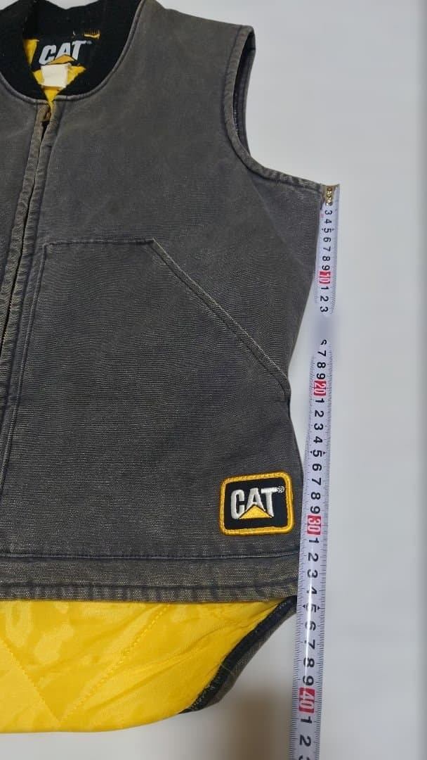 CAT(キャタピラー) ダック地 黒ワークベスト80s90sビンテージ