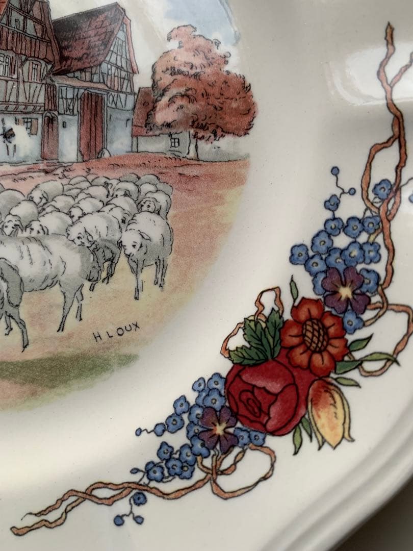 サルグミンヌ　フランスビンテージの大小3枚セット！牧歌的な絵柄が癒されます！